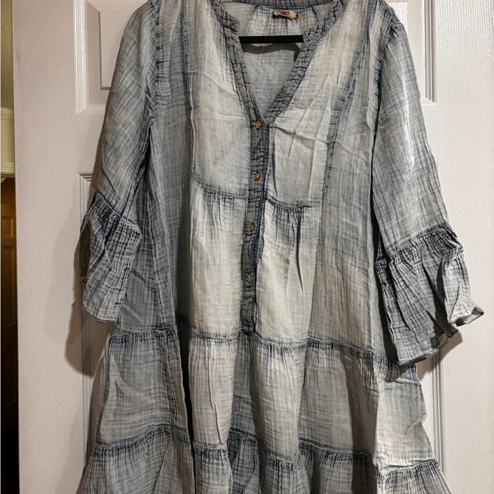 Faherty Light Blue Denim dress